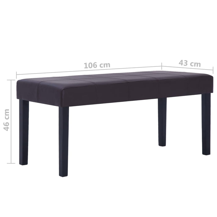 Bancă, maro, 106 cm, piele artificială - WALTI WALTI