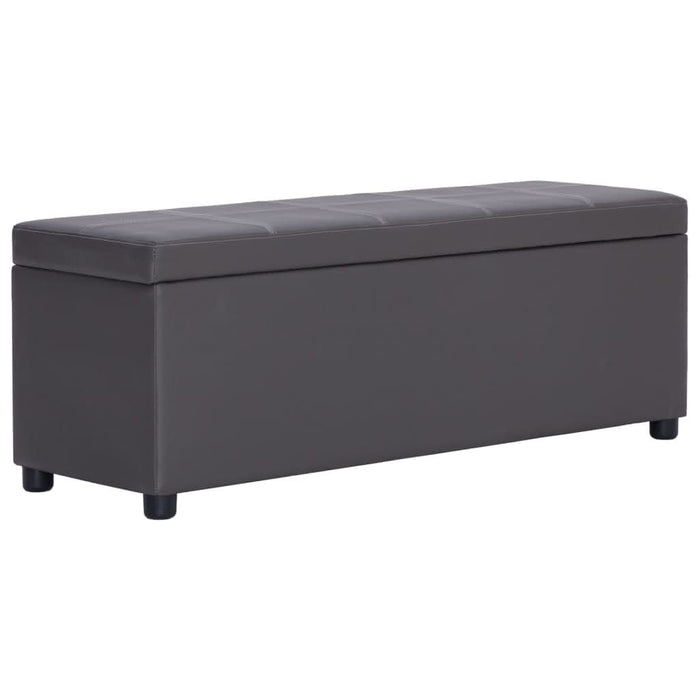 Banchetă cu zonă de depozitare, gri, 116 cm, piele ecologică - WALTI WALTI
