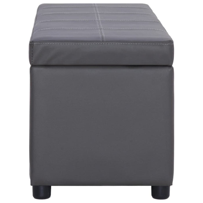 Banchetă cu zonă de depozitare, gri, 116 cm, piele ecologică - WALTI WALTI