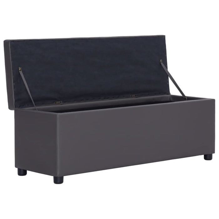 Banchetă cu zonă de depozitare, gri, 116 cm, piele ecologică - WALTI WALTI