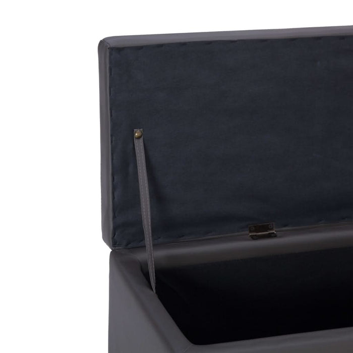 Banchetă cu zonă de depozitare, gri, 116 cm, piele ecologică - WALTI WALTI