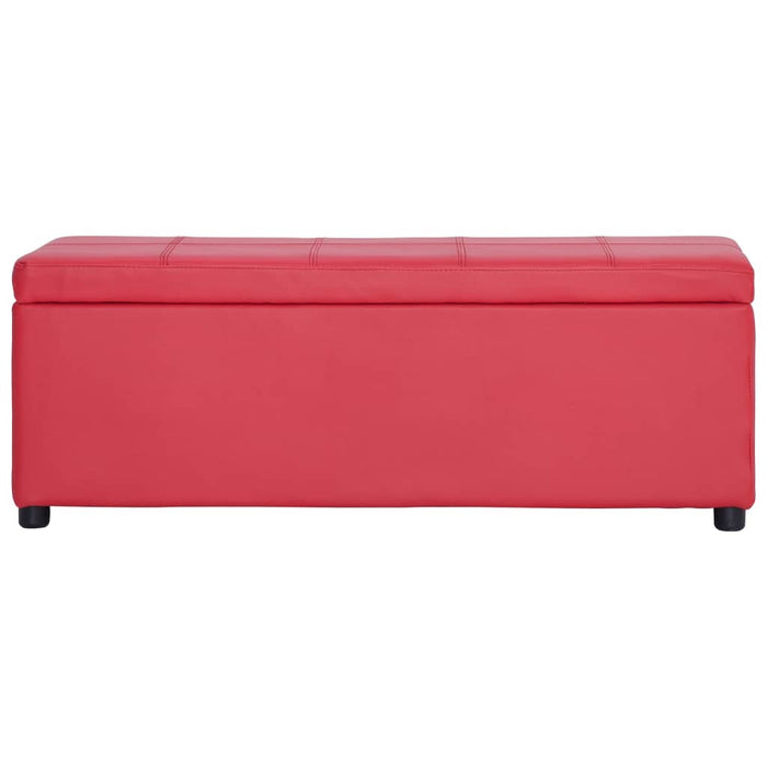 Bancă, compartiment de depozitare, roșu, 116 cm piele ecologică WALTI