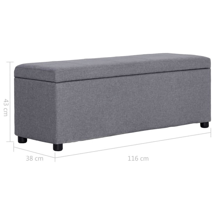Bancă, compartiment de depozitare, gri deschis 116 cm poliester - WALTI WALTI