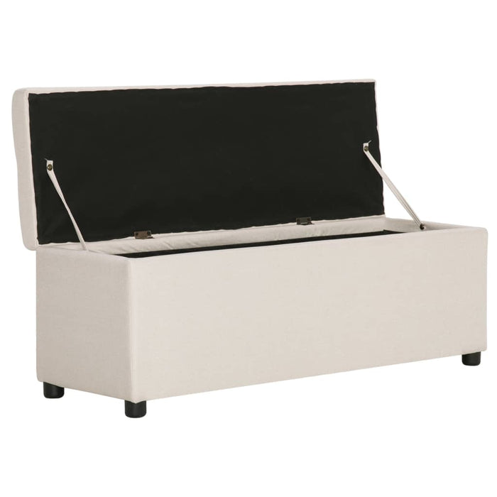 Bancă cu compartiment de depozitare, crem, 116 cm, poliester - WALTI WALTI