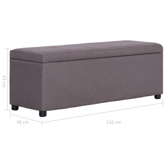 Bancă cu compartiment de depozitare gri taupe 116 cm, poliester - WALTI WALTI