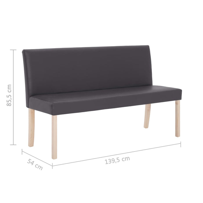 Bancă, gri, 139,5 cm, piele ecologică - WALTI WALTI