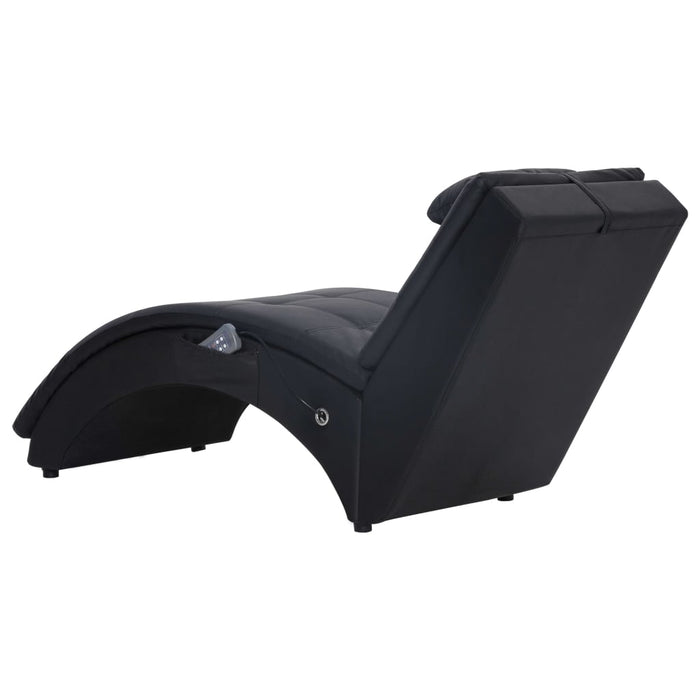 Șezlong de masaj cu pernă, negru, piele artificială - WALTI WALTI