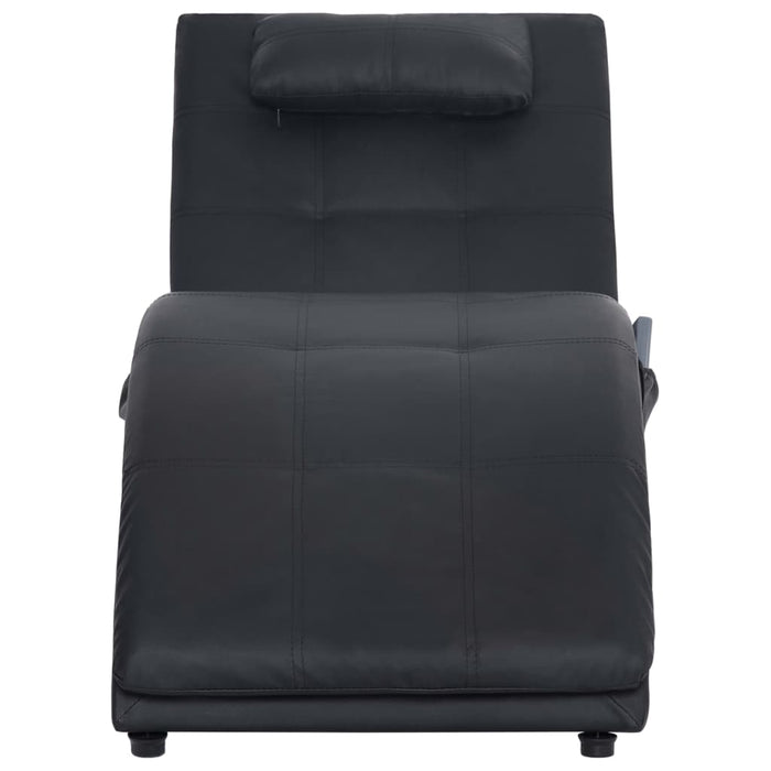 Șezlong de masaj cu pernă, negru, piele artificială - WALTI WALTI