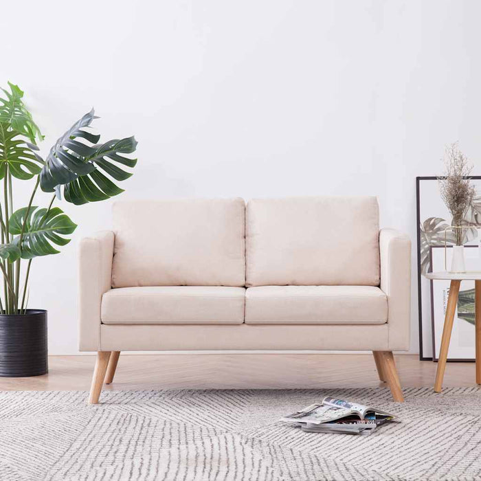 Canapea cu 2 locuri, crem, material textil - WALTI WALTI