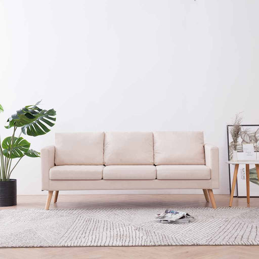 Canapea cu 3 locuri, crem, material textil - WALTI WALTI