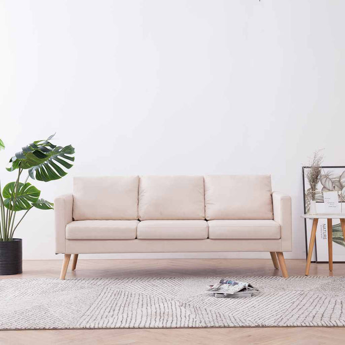 Canapea cu 3 locuri, crem, material textil WALTI