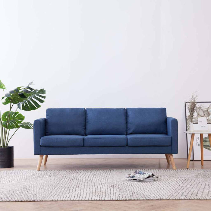 Canapea cu 3 locuri, albastru, material textil WALTI