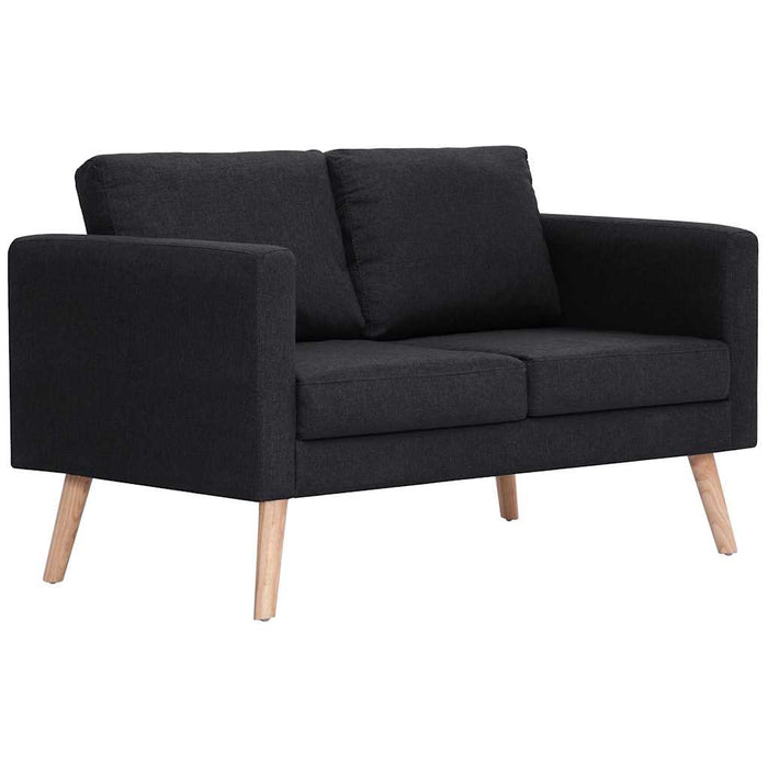 Canapea cu 2 locuri, negru, material textil WALTI