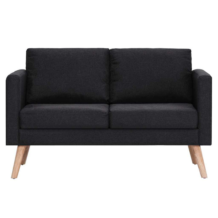 Canapea cu 2 locuri, negru, material textil WALTI