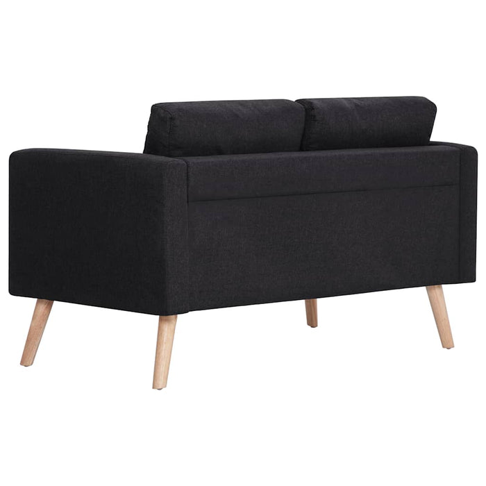Canapea cu 2 locuri, negru, material textil WALTI
