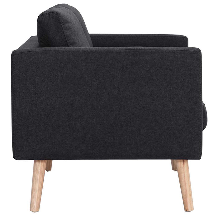 Canapea cu 2 locuri, negru, material textil WALTI