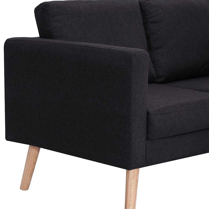Canapea cu 3 locuri, negru, material textil WALTI