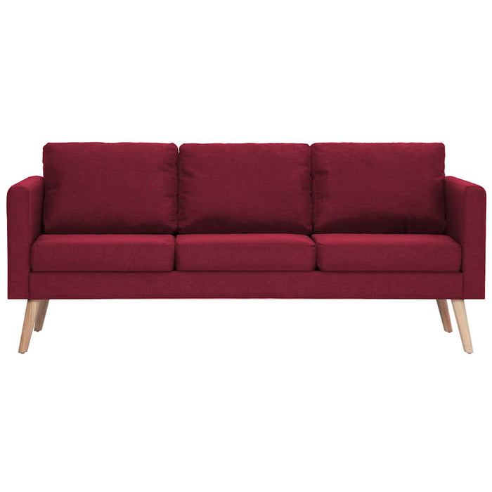 Canapea cu 3 locuri, roșu vin, material textil WALTI