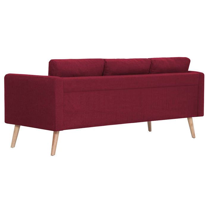 Canapea cu 3 locuri, roșu vin, material textil WALTI