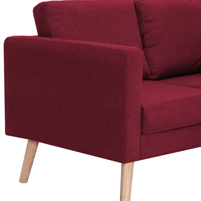 Canapea cu 3 locuri, roșu vin, material textil WALTI