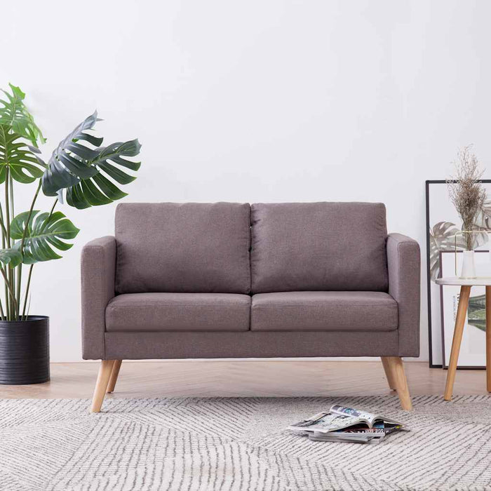 Canapea cu 2 locuri, gri taupe, material textil WALTI