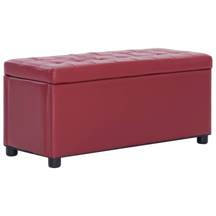 Taburet de depozitare, roșu vin, 87,5 cm, piele ecologică - WALTI WALTI