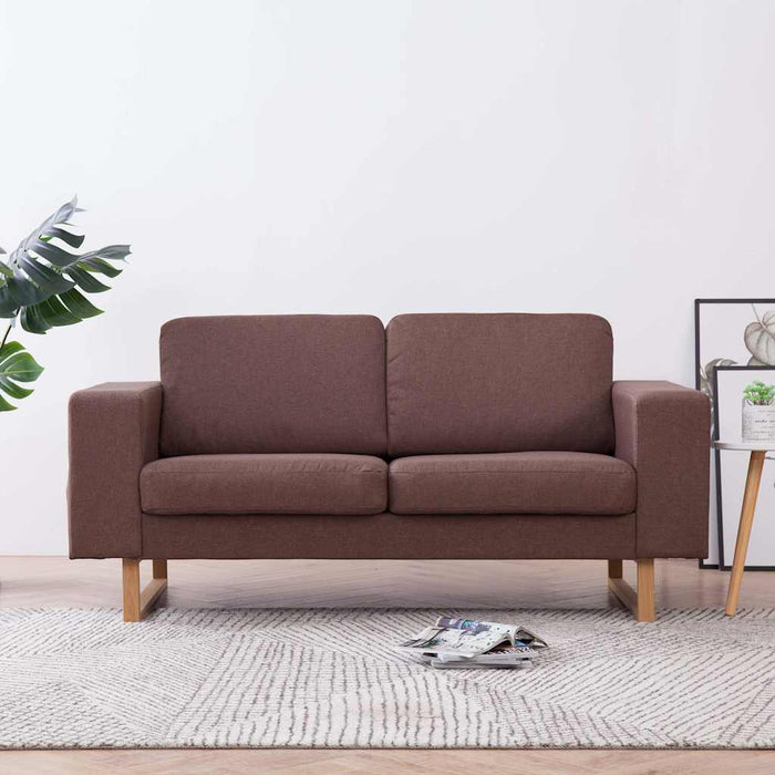 Canapea cu 2 locuri, maro, material textil WALTI
