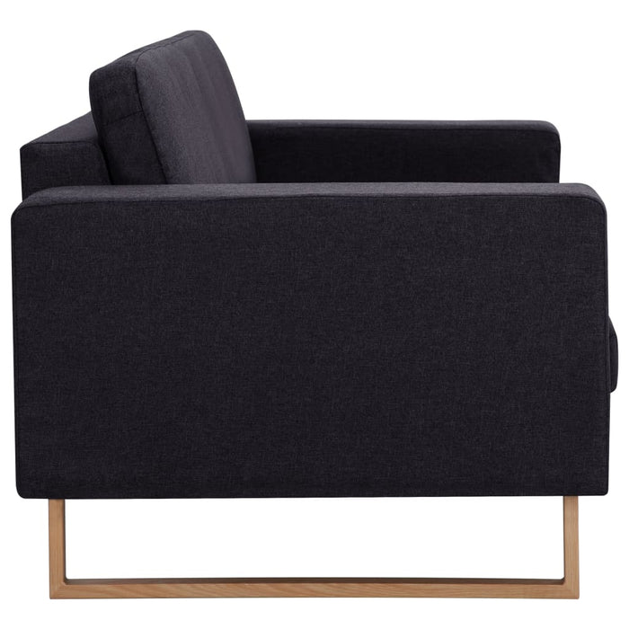 Canapea cu 3 locuri, negru, material textil WALTI
