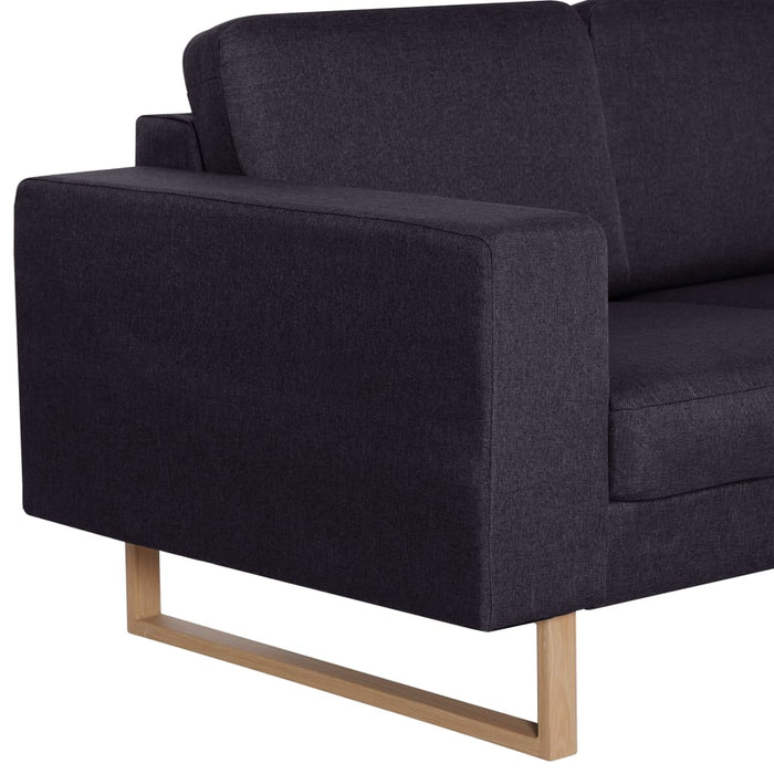 Canapea cu 3 locuri, negru, material textil WALTI