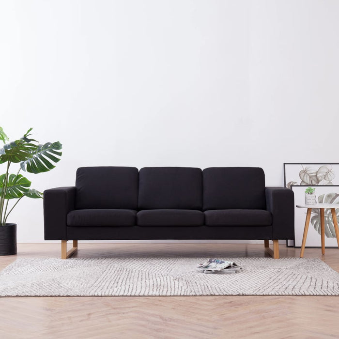 Canapea cu 3 locuri, negru, material textil WALTI