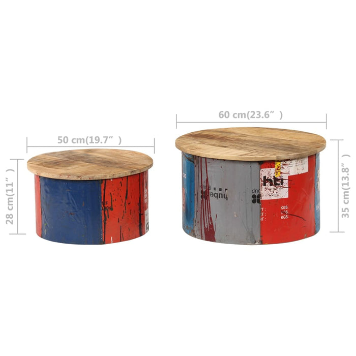 Măsuțe de cafea, 2 buc., lemn masiv de mango WALTI
