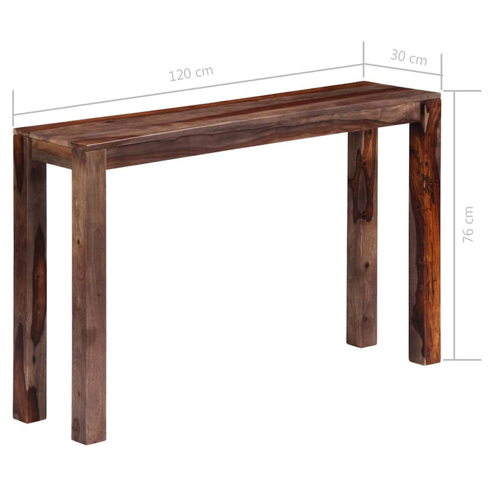 Masă consolă, gri, 120 x 30 x 76 cm, lemn masiv de acacia WALTI