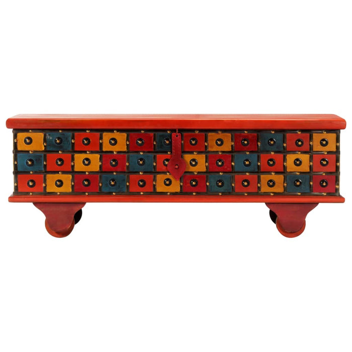 Ladă de depozitare, roșu, 110x40x40 cm, lemn masiv de acacia - WALTI WALTI
