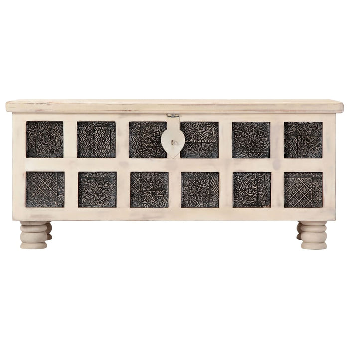 Ladă de depozitare, alb, 110x40x45 cm, lemn masiv de acacia WALTI
