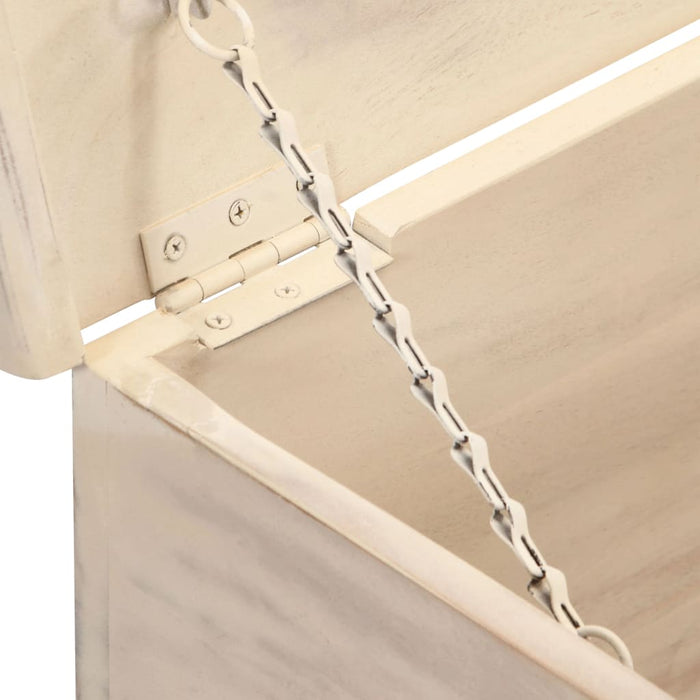 Ladă de depozitare, alb, 110x40x45 cm, lemn masiv de acacia WALTI