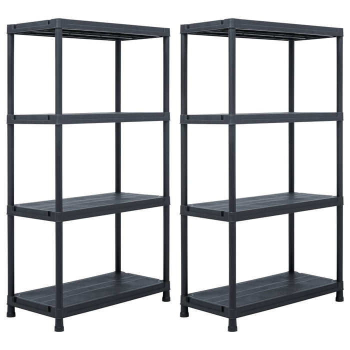 Rafturi de depozitare, 2 buc. negru, 60 x 30 x 138 cm plastic - WALTI WALTI
