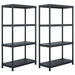 Rafturi de depozitare, 2 buc. negru, 60 x 30 x 138 cm plastic - WALTI WALTI