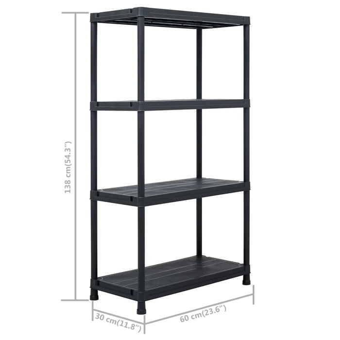 Rafturi de depozitare, 2 buc. negru, 60 x 30 x 138 cm plastic - WALTI WALTI