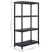 Rafturi de depozitare, 2 buc. negru, 60 x 30 x 138 cm plastic - WALTI WALTI