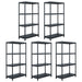Rafturi de depozitare, 5 buc. negru, 60 x 30 x 138 cm plastic - WALTI WALTI