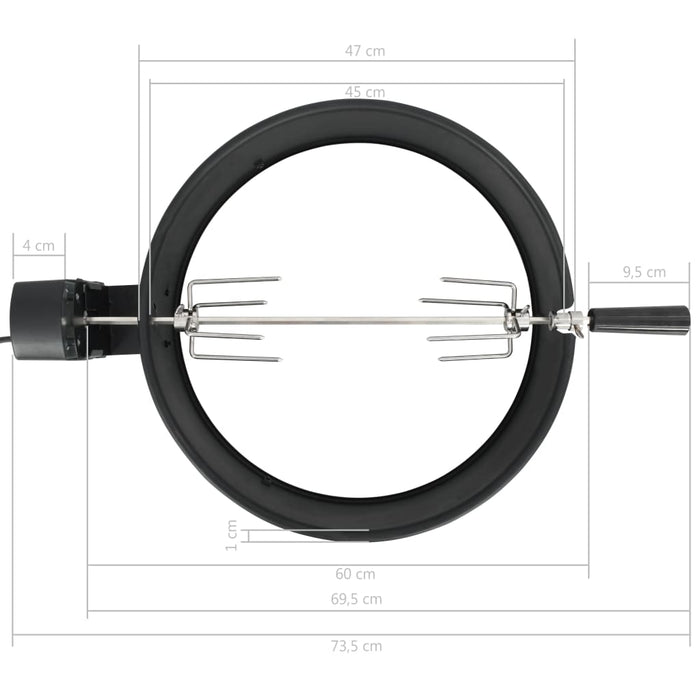 Set de rotisor cu inel pentru grătar, negru, 47 cm WALTI