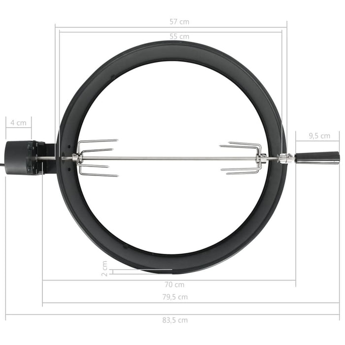Set de rotisor cu inel pentru grătar, negru, 57 cm - WALTI WALTI
