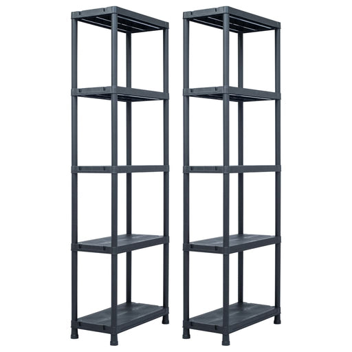 Rafturi de depozitare 2 buc. negru 60x30x180 cm plastic 125 kg - WALTI WALTI