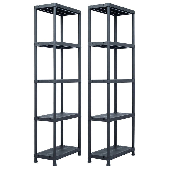 Rafturi de depozitare 2 buc. negru 60x30x180 cm plastic 125 kg - WALTI WALTI