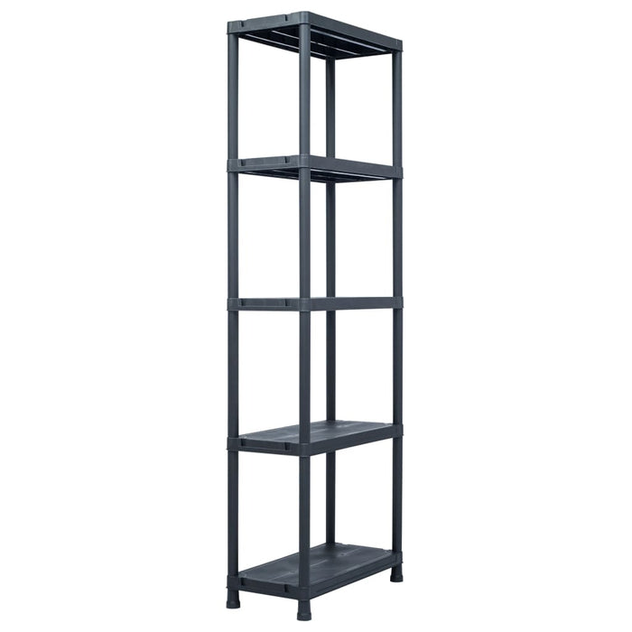 Rafturi de depozitare 5 buc. negru 60x30x180 cm plastic 125 kg - WALTI WALTI