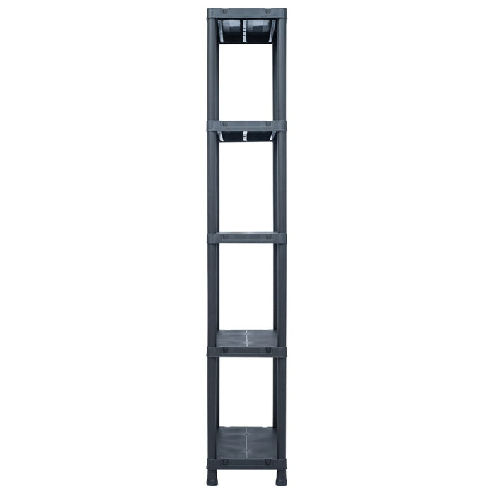 Rafturi de depozitare 5 buc. negru 60x30x180 cm plastic 125 kg - WALTI WALTI