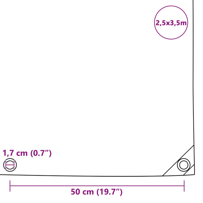 Prelată, gri, 2,5 x 3,5 m, 650 g/m² WALTI
