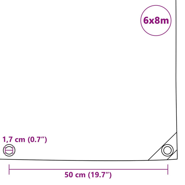 Prelată, alb, 6 x 8 m, 650 g/m² WALTI