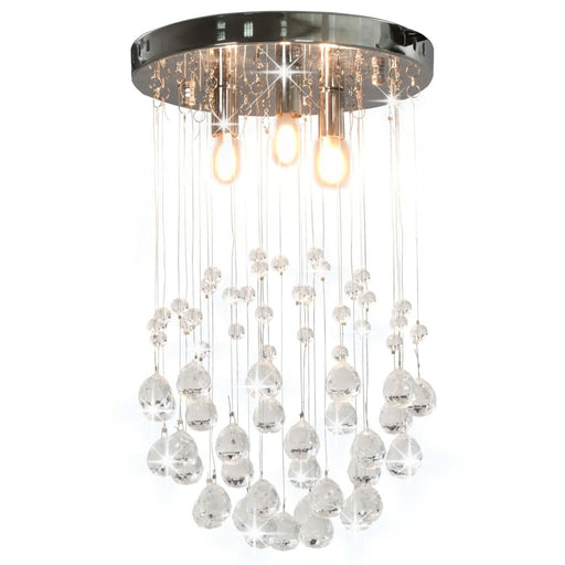 Lustră cu mărgele de cristal, argintiu, sferă, 3 x bec G9 - WALTI WALTI