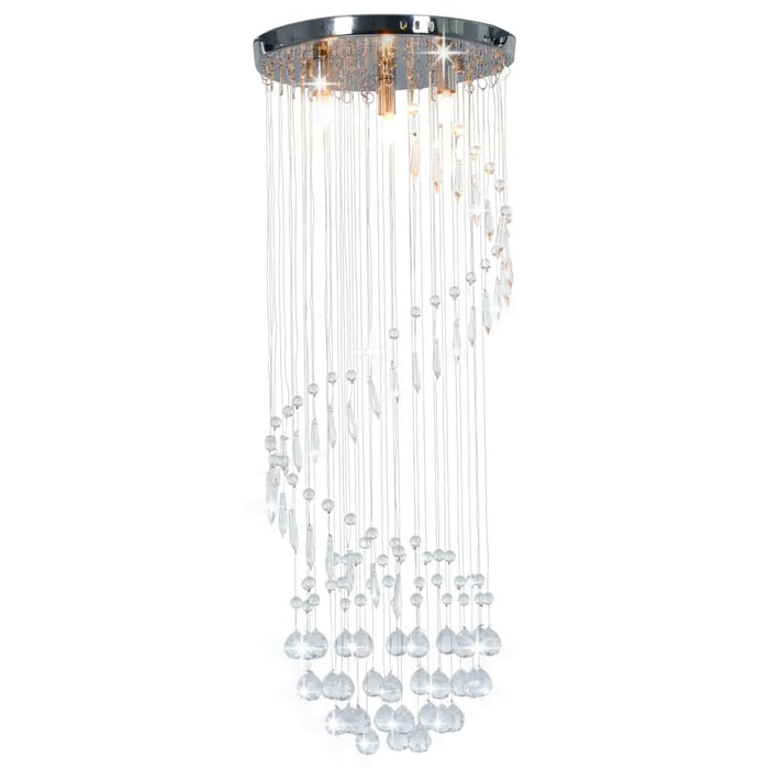 Lustră cu mărgele de cristal, argintiu, spirală, G9 - WALTI WALTI